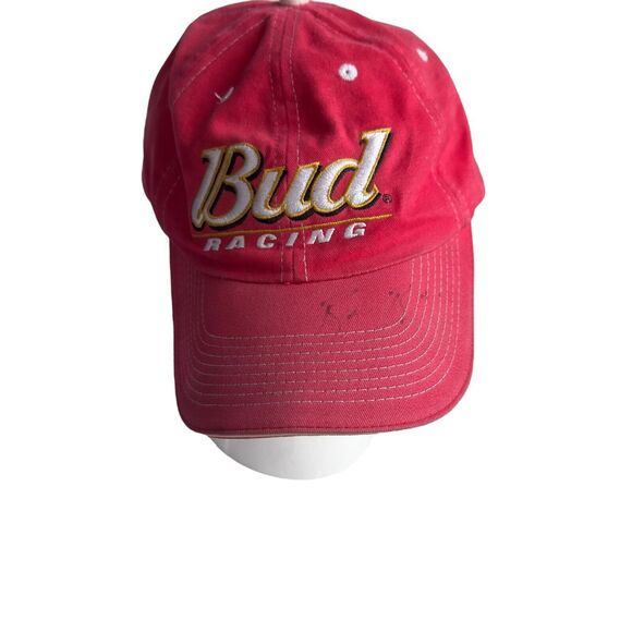 Anheuser Busch Nascar BUD Racing Hat Autographed Rick Rudd? Thrashed Y2K Nascar - Picture 2 of 16
